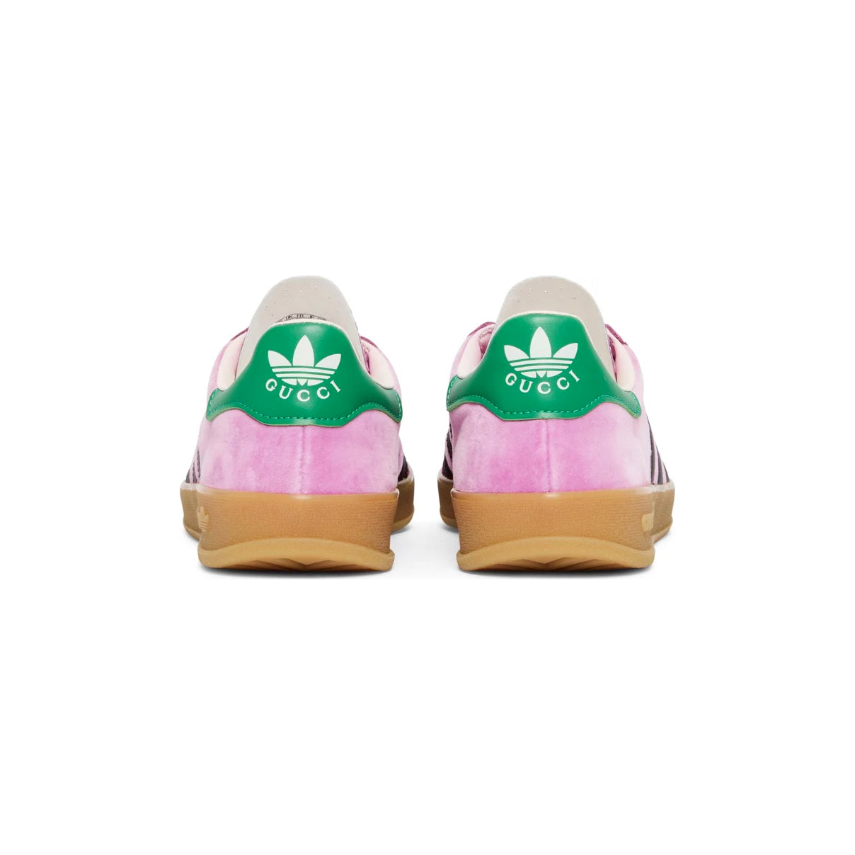 Sneakers Adidas Gazelle x Gucci Rosa con Dettagli Neri e Verdi