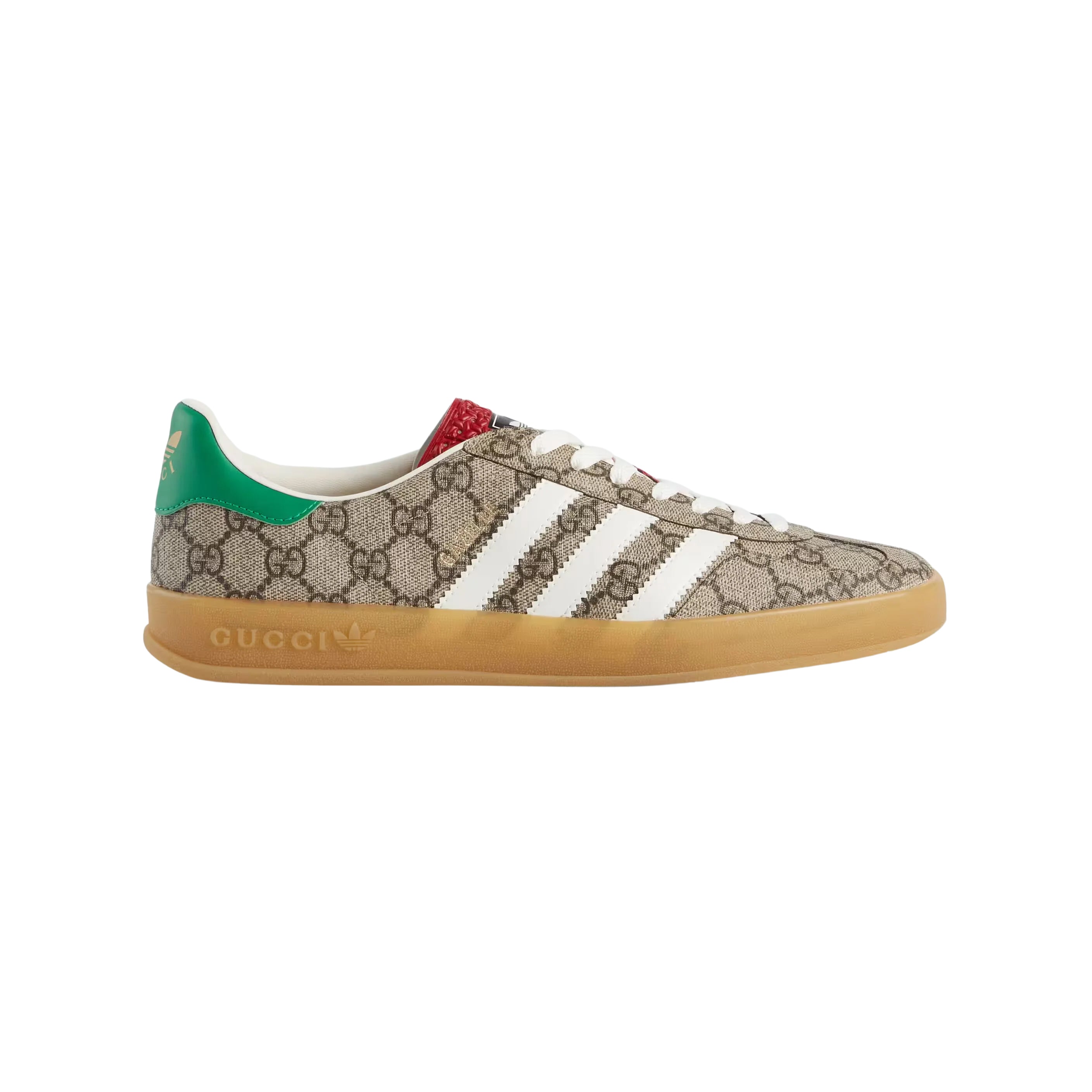 Sneakers Adidas Gazelle x Gucci Beige con Monogramma GG e Suola Gum