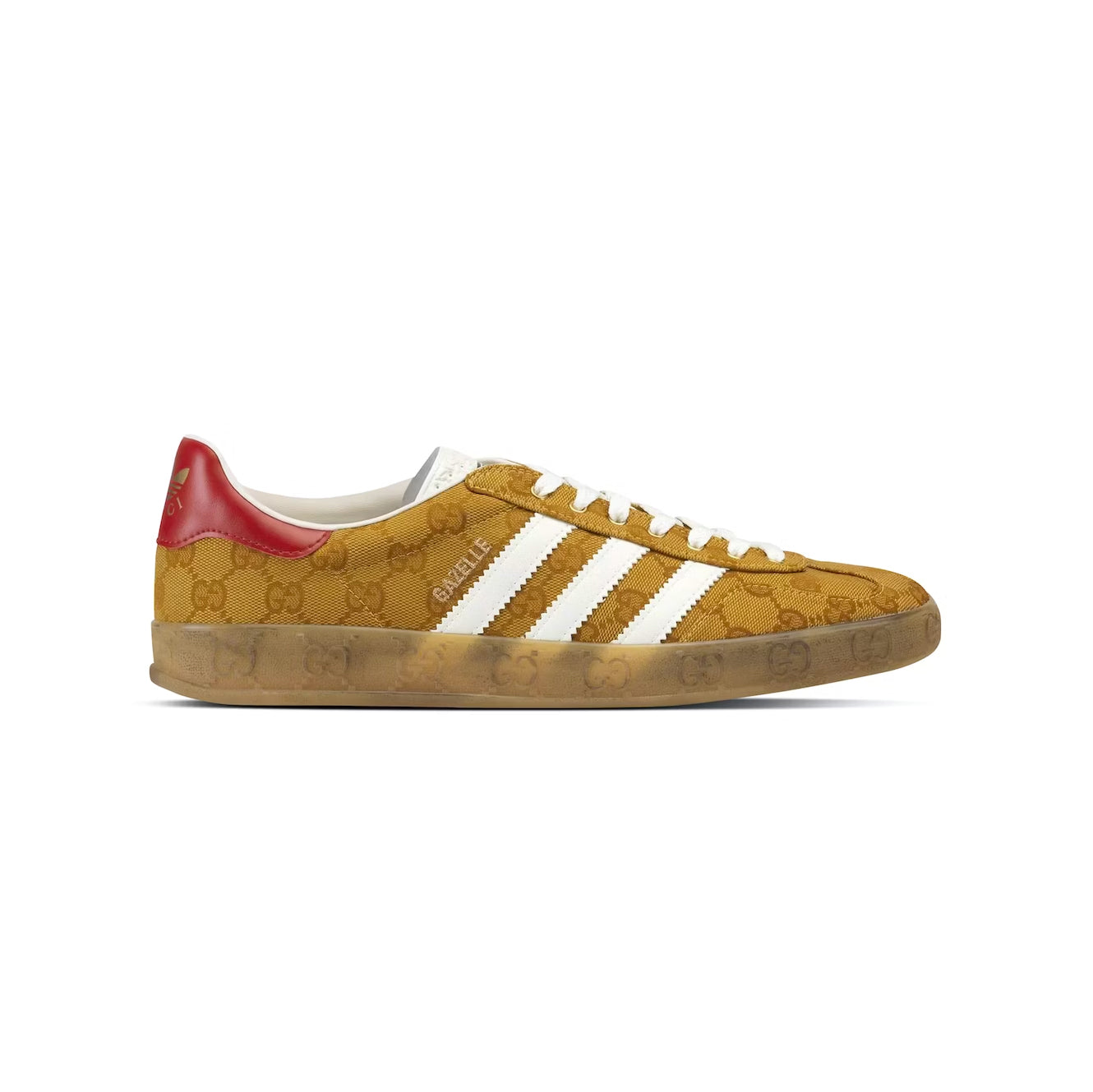 Sneakers Adidas Gazelle x Gucci Giallo Ocra con Monogramma GG