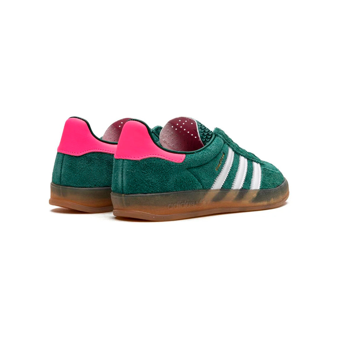 Sneakers Adidas Gazelle Indoor Verde con Dettagli Rosa e Bianche in Suede