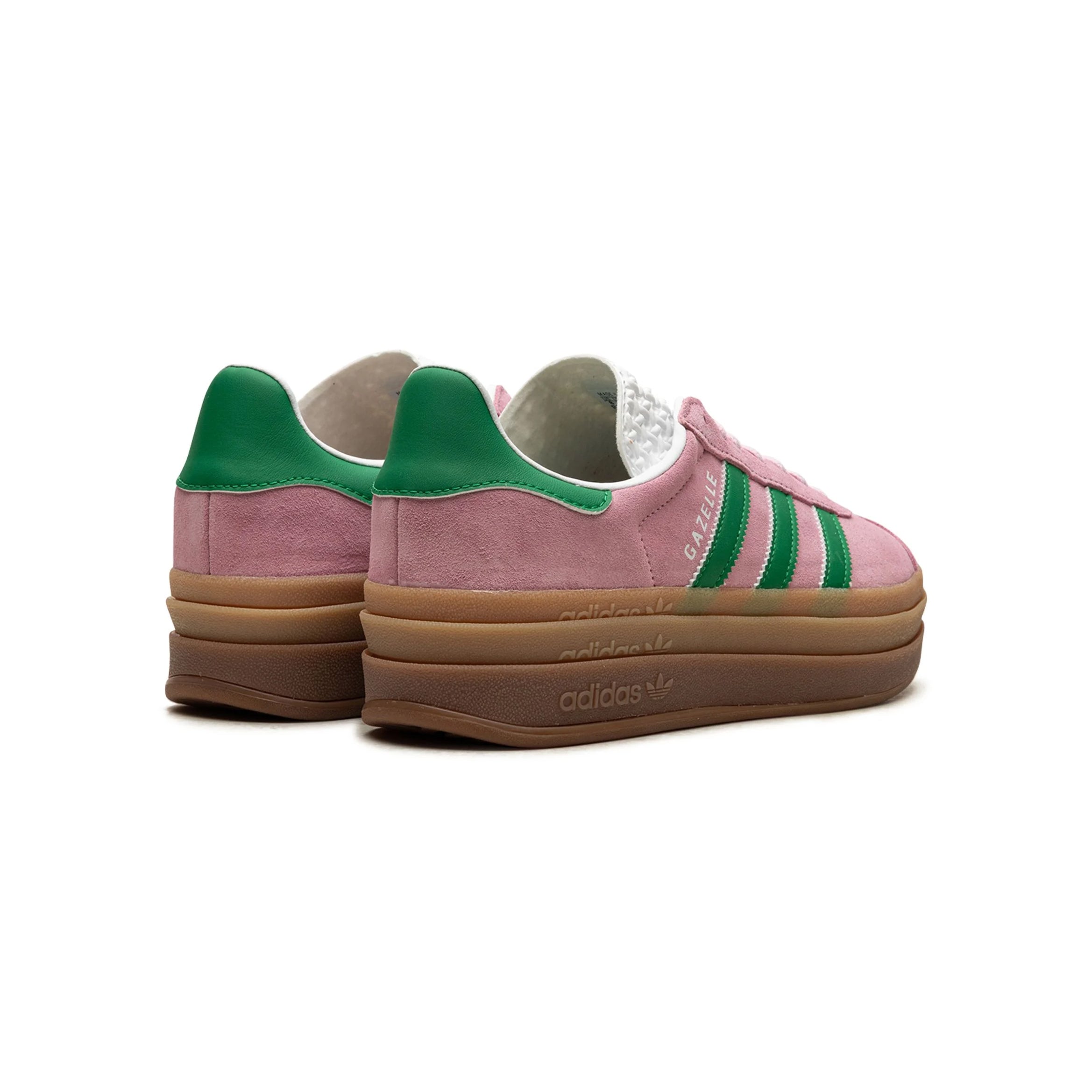 Adidas Gazelle Bold Scarpe Rosa con Strisce Verdi Donna Platform Gum
