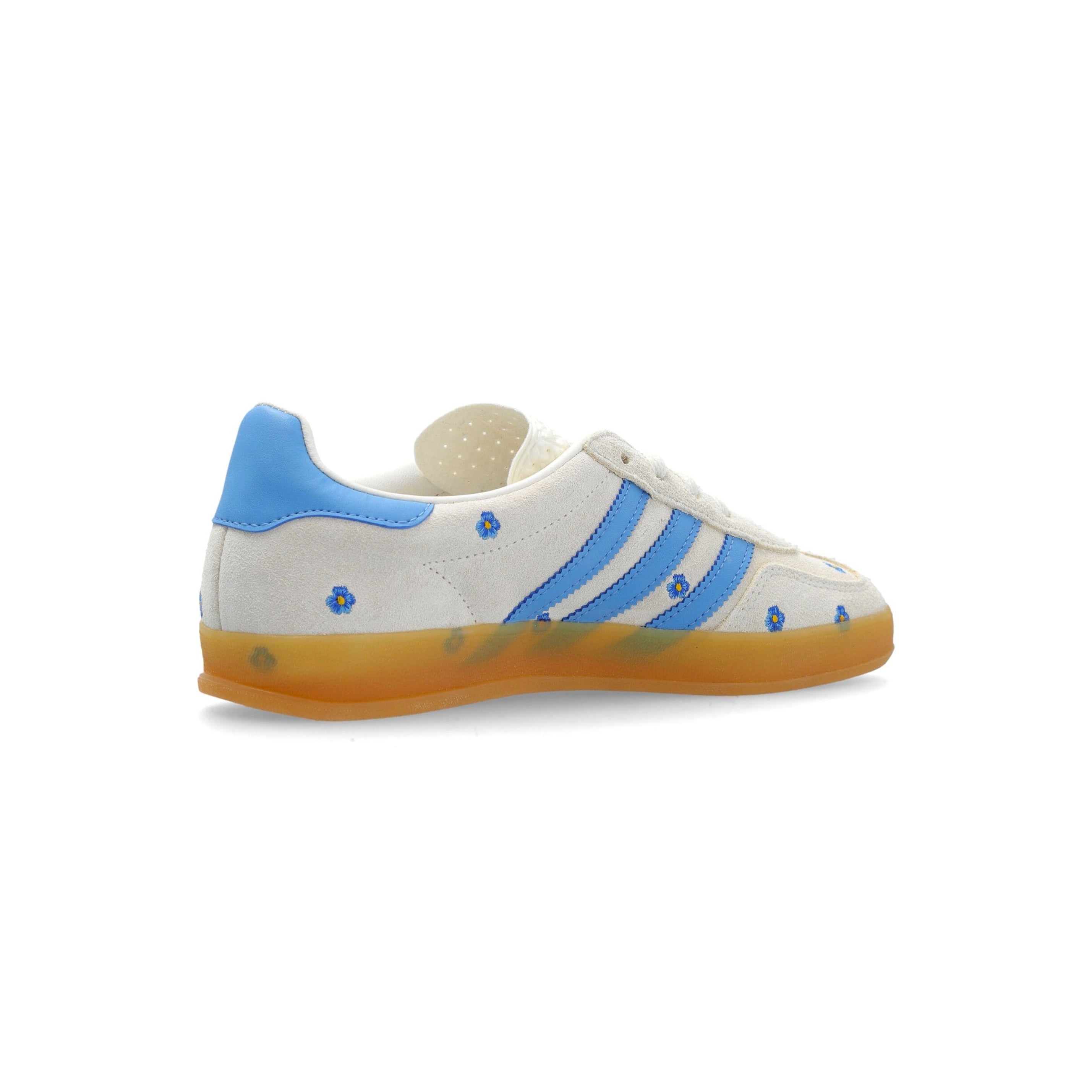 Sneakers Adidas Gazelle Indoor Fiori Blu e Bianche in Suede