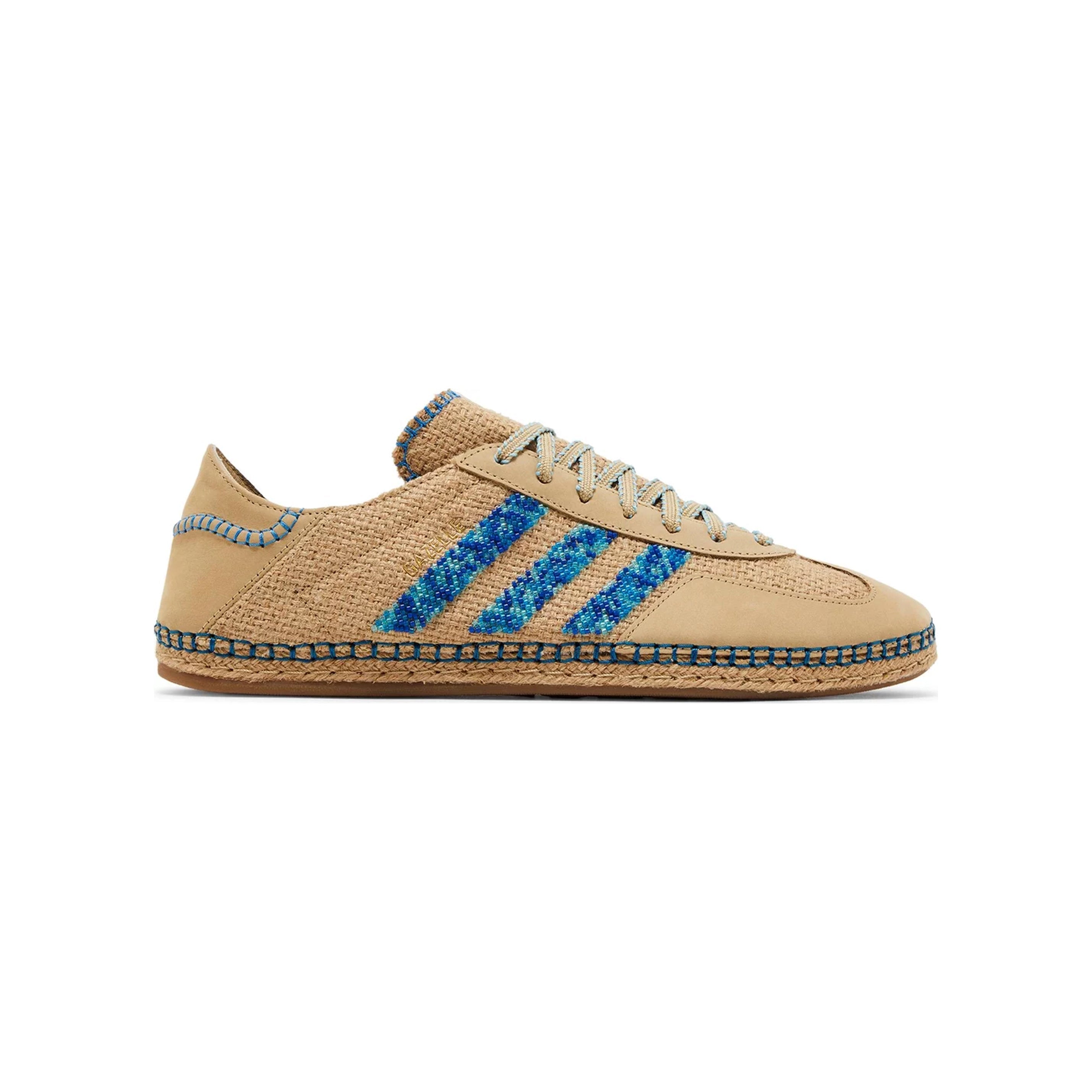 Sneakers Adidas Gazelle x Clot Lino Beige con Dettagli Azzurri