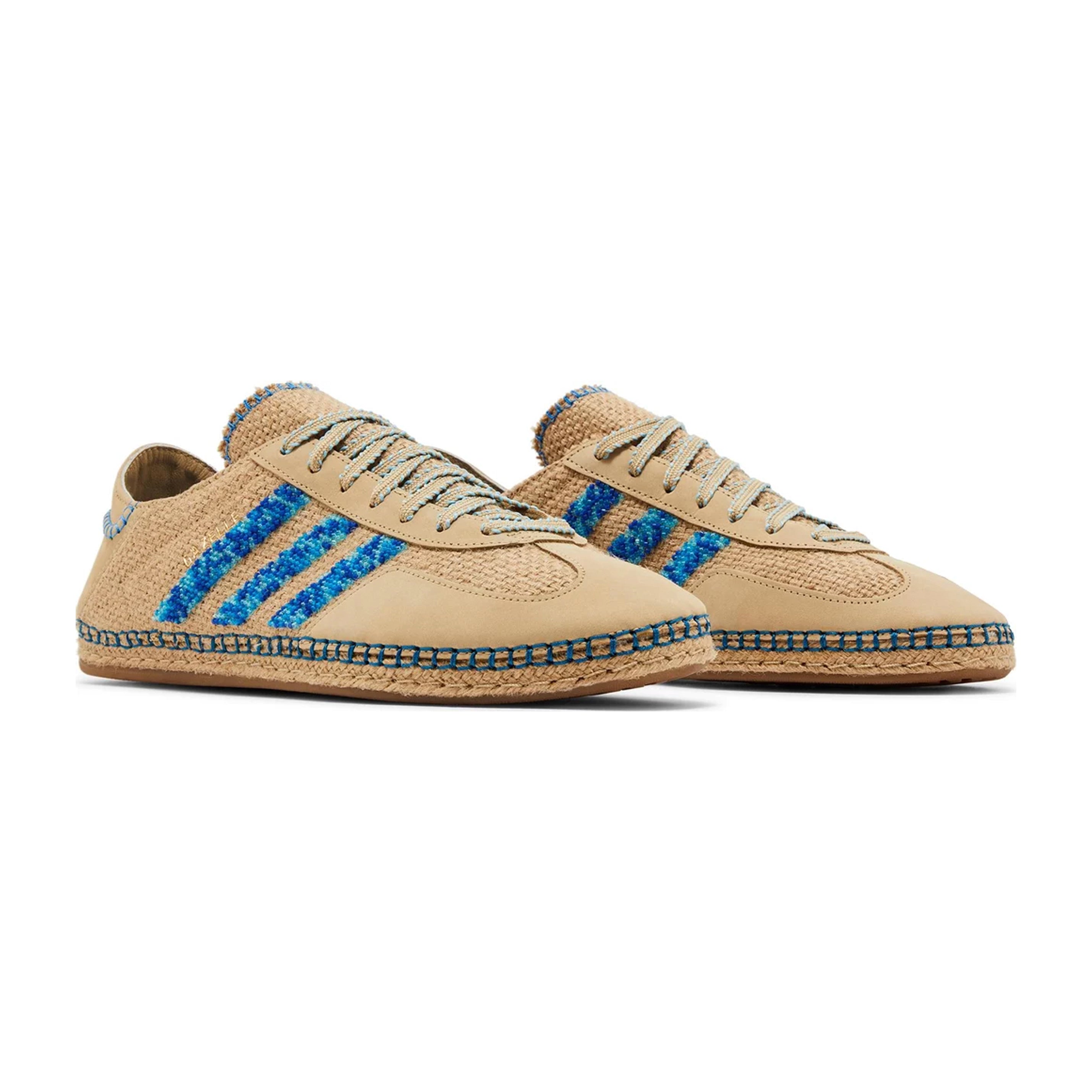 Sneakers Adidas Gazelle x Clot Lino Beige con Dettagli Azzurri