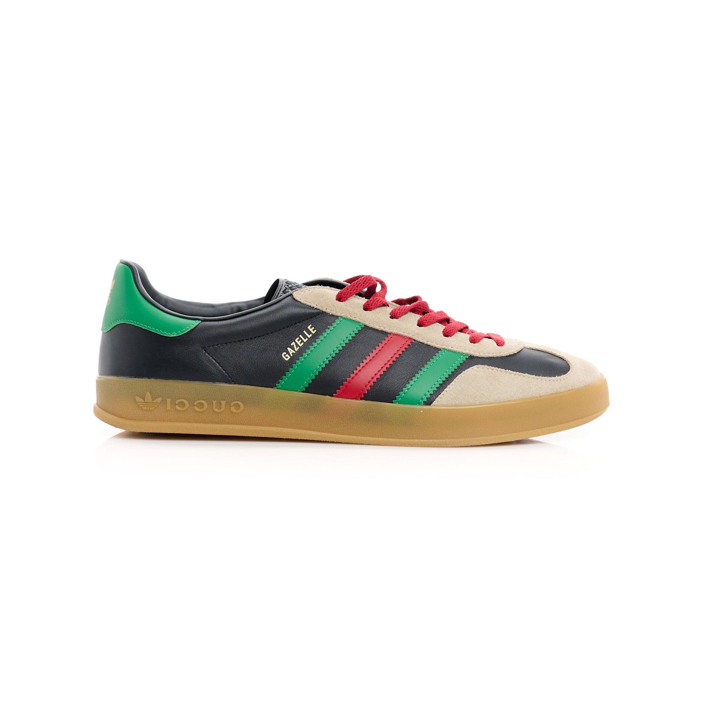 Sneakers Adidas Gazelle x Gucci Nere con Dettagli Rossi e Verdi in Suede