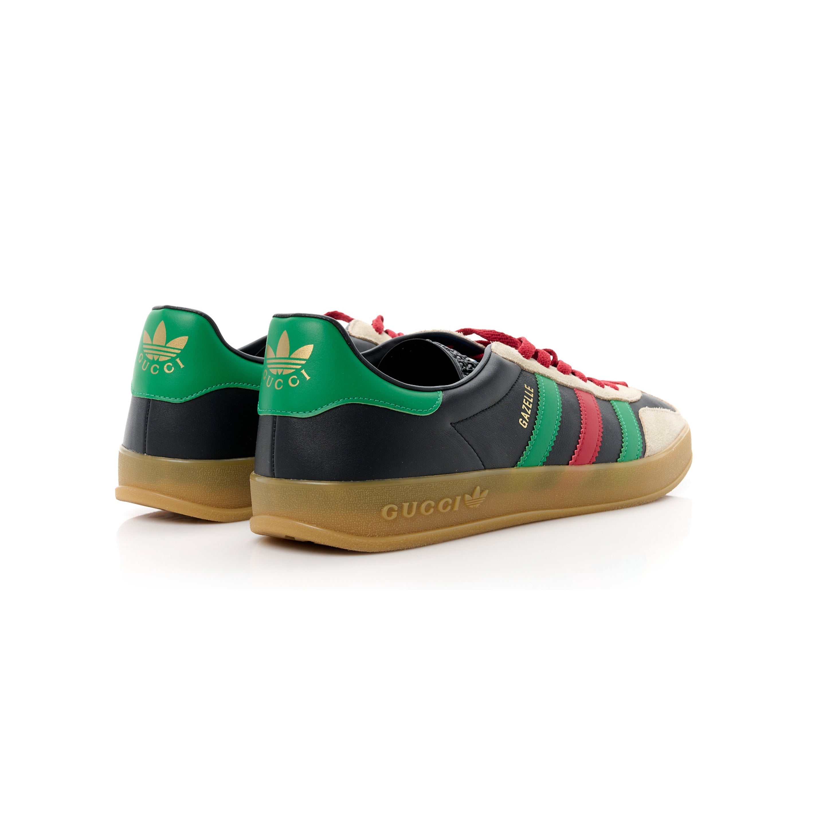 Sneakers Adidas Gazelle x Gucci Nere con Dettagli Rossi e Verdi in Suede