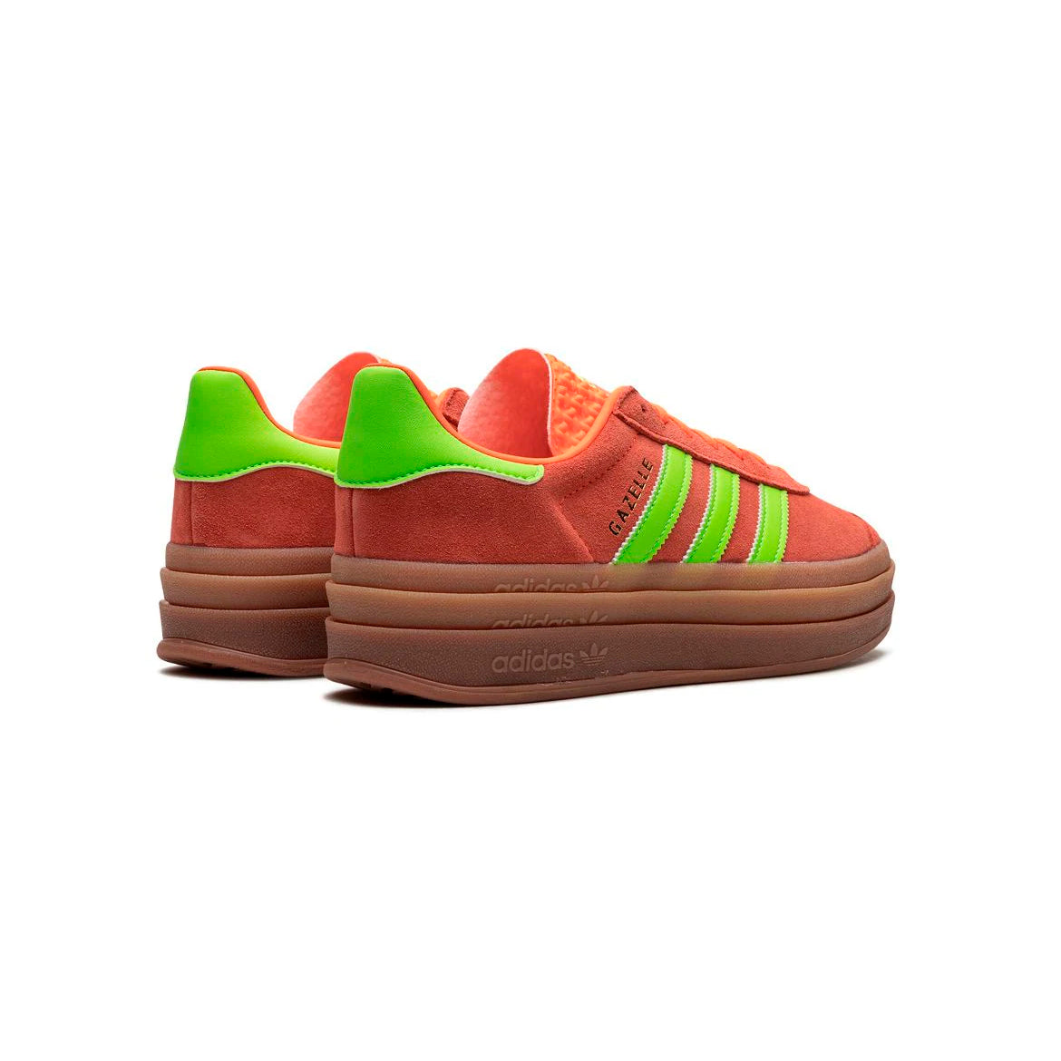 Adidas Gazelle Bold Scarpe Arancioni con Dettagli Verde Fluo Donna Platform