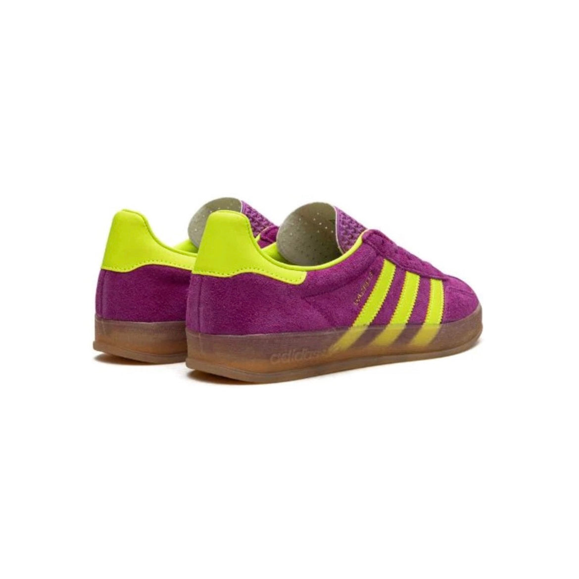 Sneakers Adidas Gazelle Indoor Viola Shock e Giallo Fluo in Suede