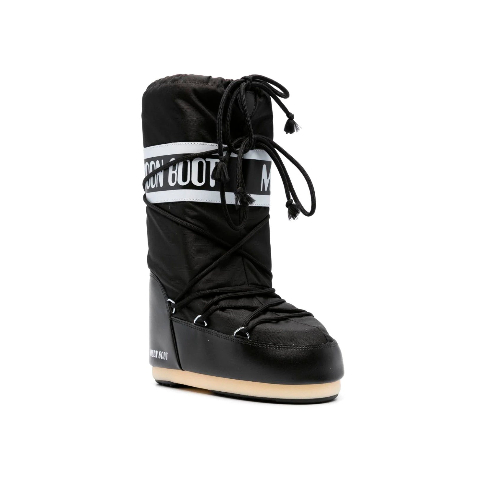 Moon Boot Icon Nero Nylon Stivali Invernali Impermeabili