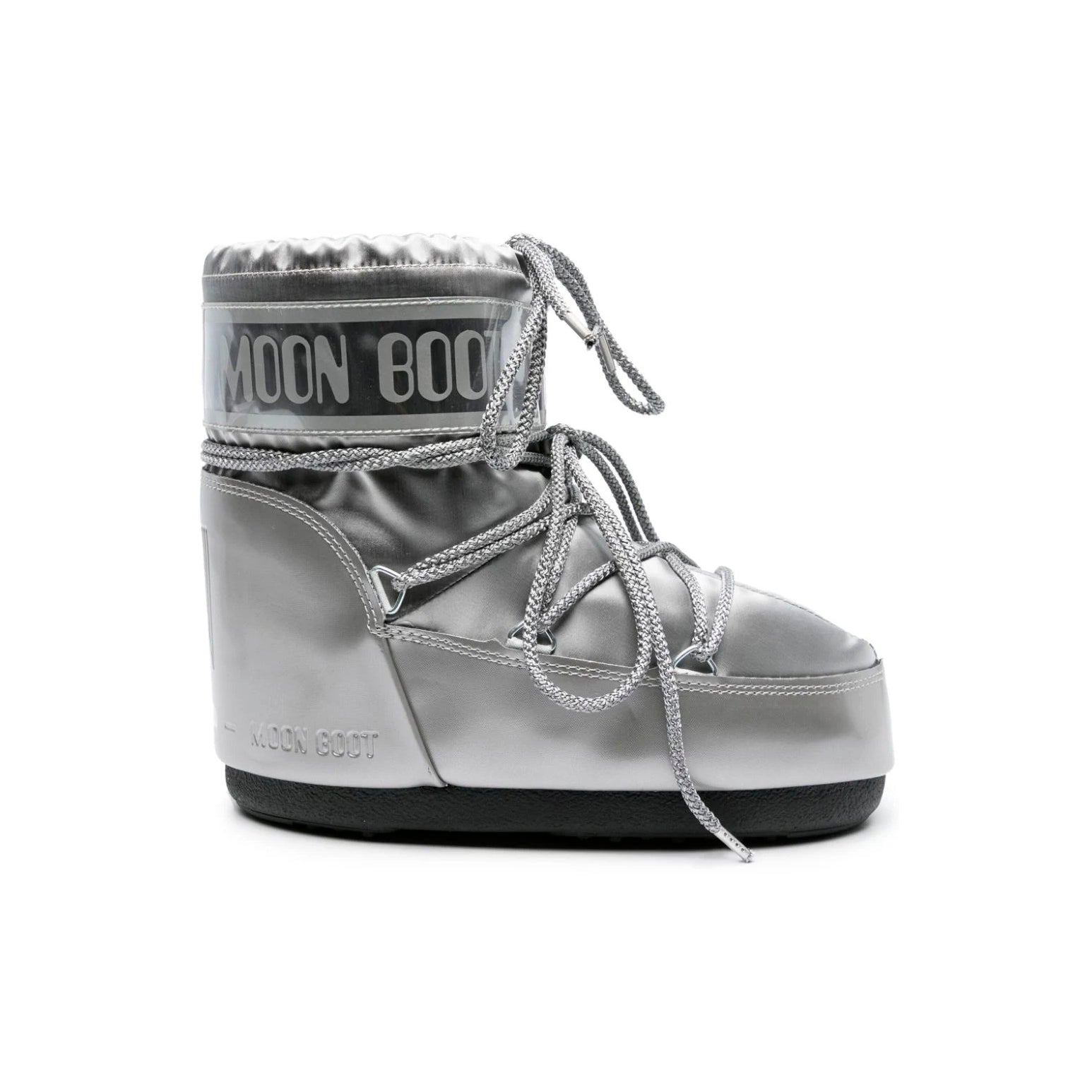 Moon Boot Icon Low Argento Metallizzato Stivali Invernali Lucidi