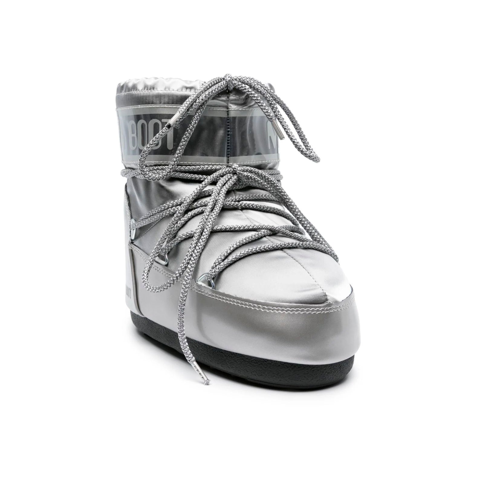 Moon Boot Icon Low Argento Metallizzato Stivali Invernali Lucidi