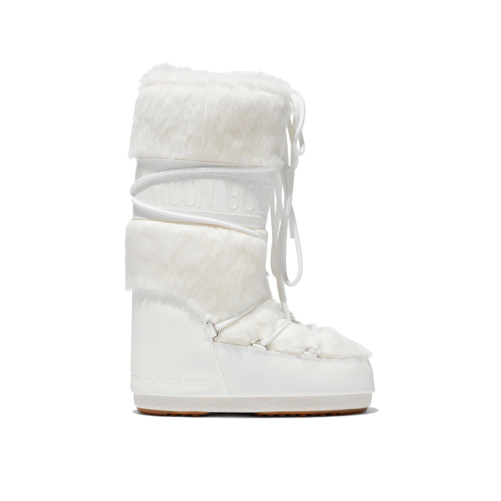 Moon Boot Icon Bianchi con Pelliccia Sintetica Stivali Invernali
