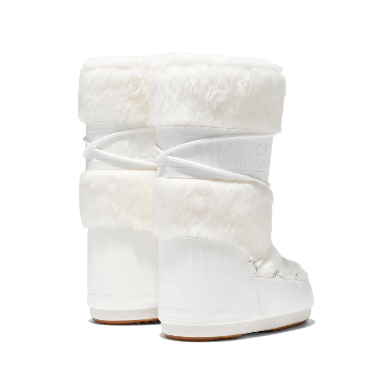 Moon Boot Icon Bianchi con Pelliccia Sintetica Stivali Invernali