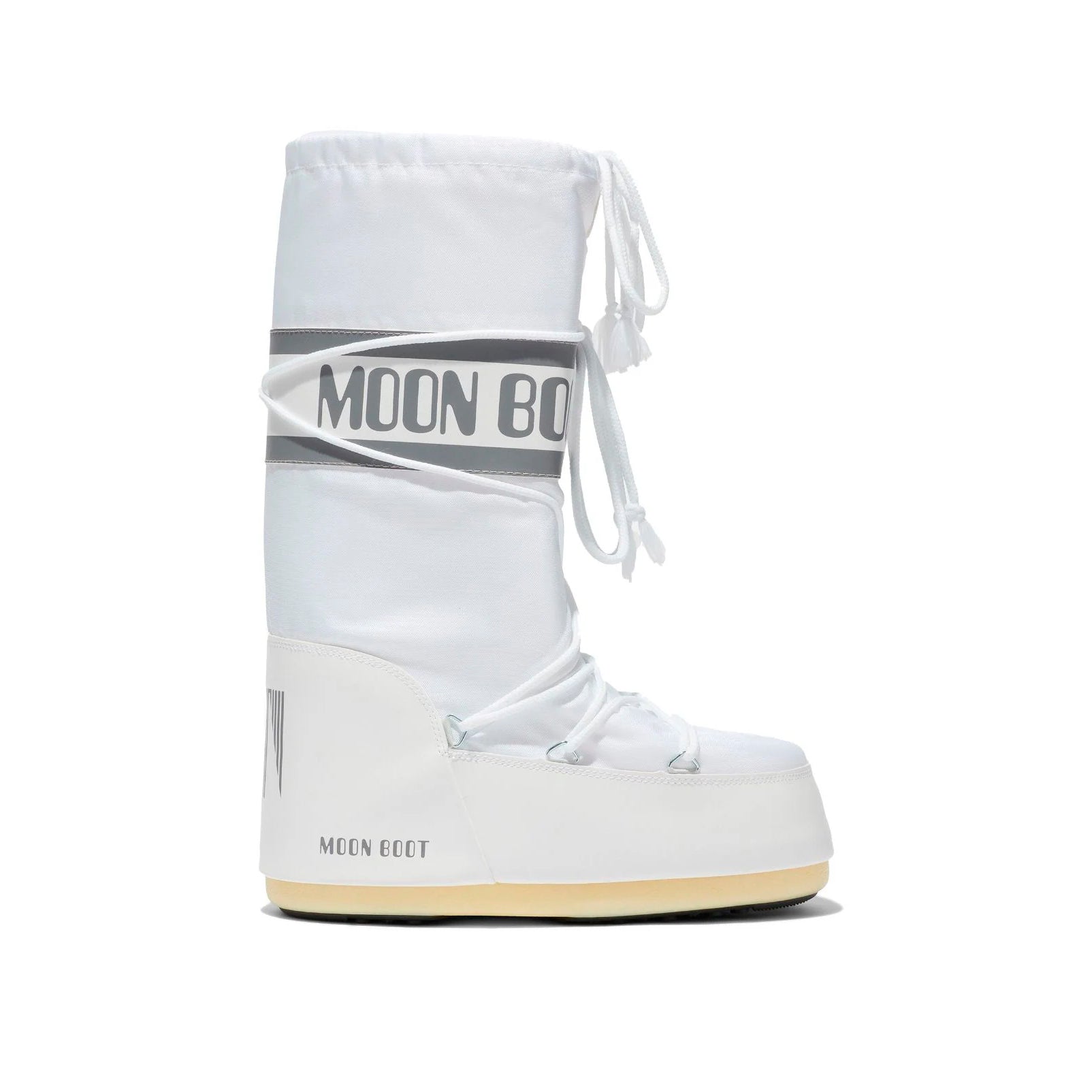 Moon Boot Icon Bianchi in Nylon Impermeabile Stivali Invernali