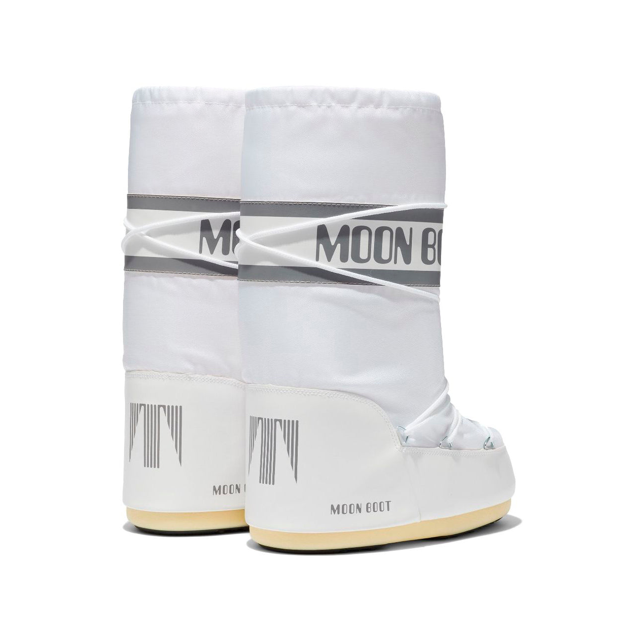 Moon Boot Icon Bianchi in Nylon Impermeabile Stivali Invernali