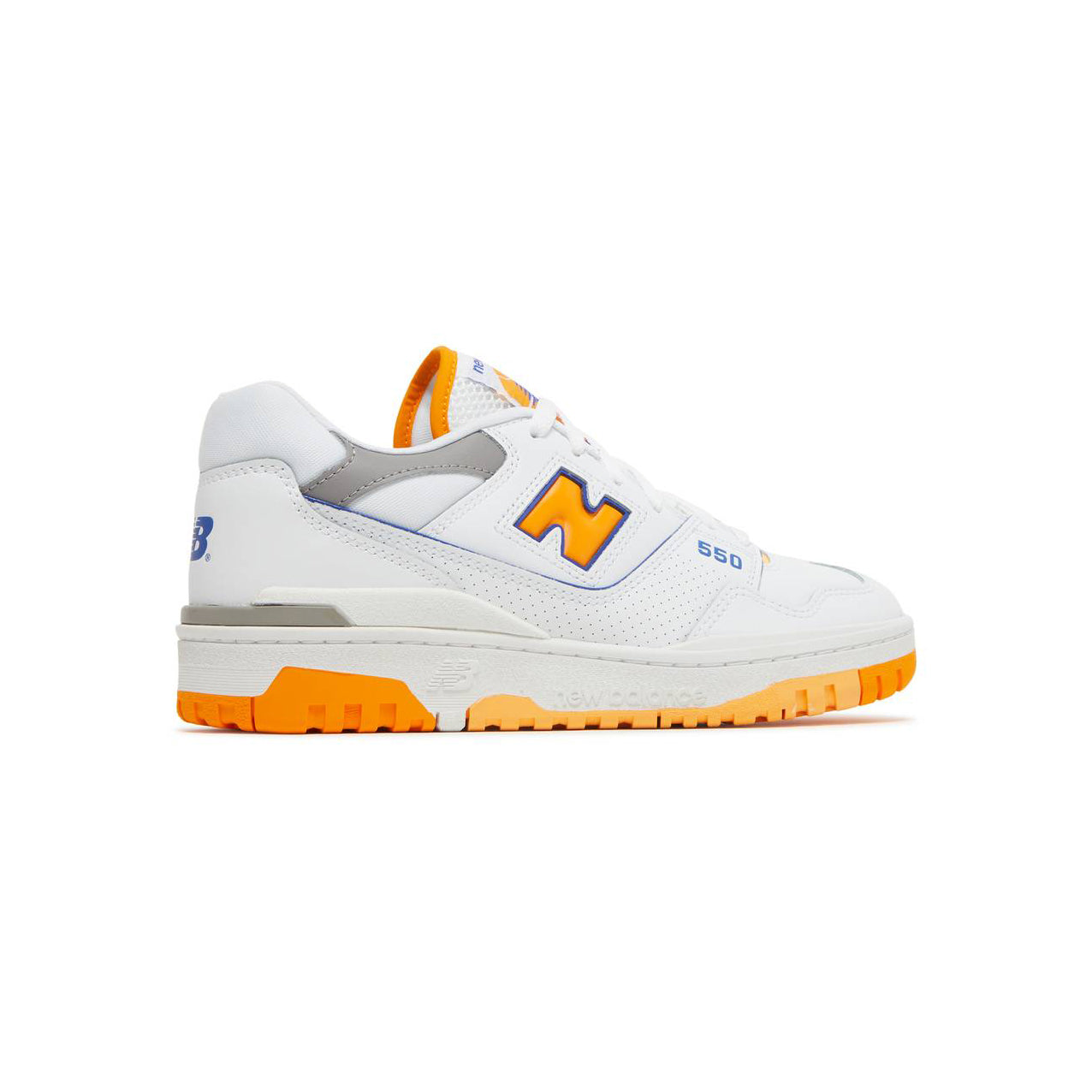 New Balance 550 Scarpe Uomo Bianche e Arancione Vibrante Retro Sportive